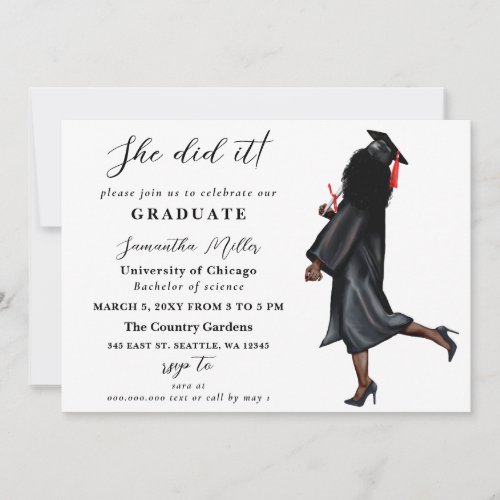 Modern Minimalist Photo She Did It Graduation