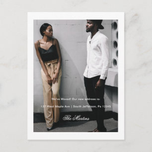 Modern Minimalist Photo We Moved Change of Address Postcard
