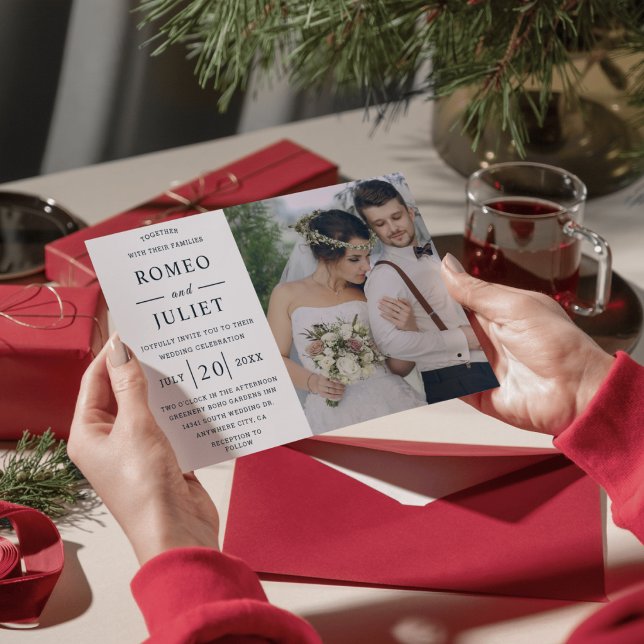 Modern Minimalist Photo Wedding Custom Invitation (Creator Uploaded)