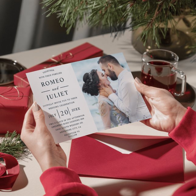 Modern Minimalist Photo Wedding Custom Invitation (Creator Uploaded)