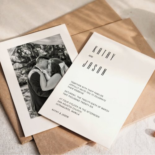 Modern Minimalist Photo Wedding Invitation