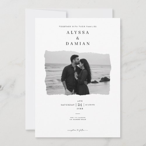 Modern Minimalist Photo Wedding Invitation Design