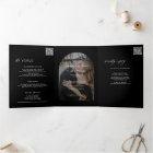 Modern minimalist photo wedding rsvp details black