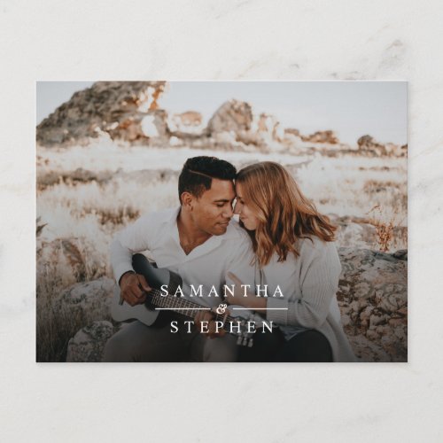 Modern Minimalist Photo Wedding RSVP Postcard