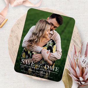 Modern Minimalist Photo Wedding Save Date Magnet