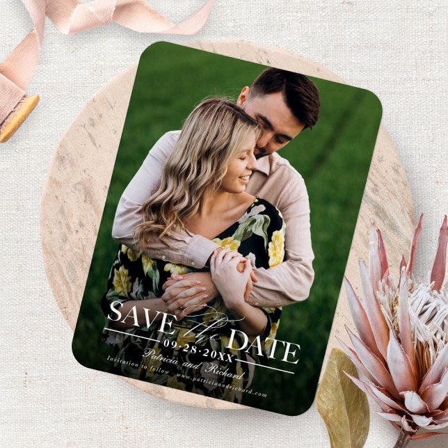 Modern Minimalist Photo Wedding Save Date Magnet (Creator Uploaded)