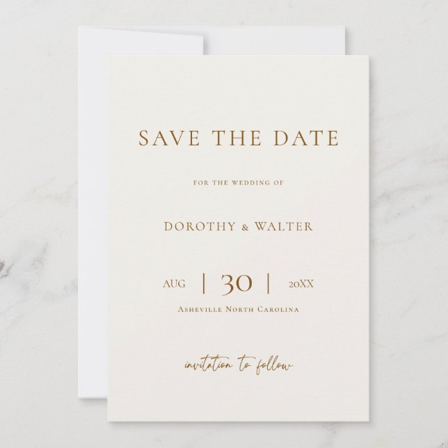 Modern Minimalist Photo Wedding Save the Date (Front)