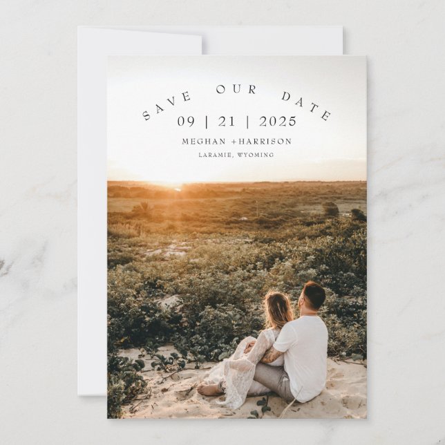Modern Minimalist Photo Wedding Save The Date (Front)