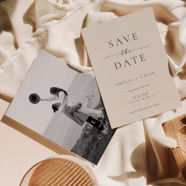 Modern Minimalist Photo Wedding Save the Date (Creator Uploaded)