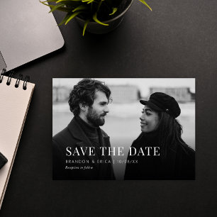 Modern minimalist photo wedding save the date