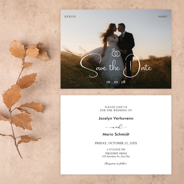 Modern minimalist photo wedding  save the date (Creator Uploaded)