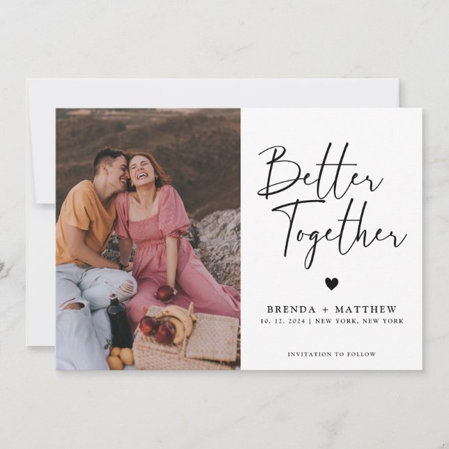 Modern Minimalist Photo Wedding Save The Date (Front)