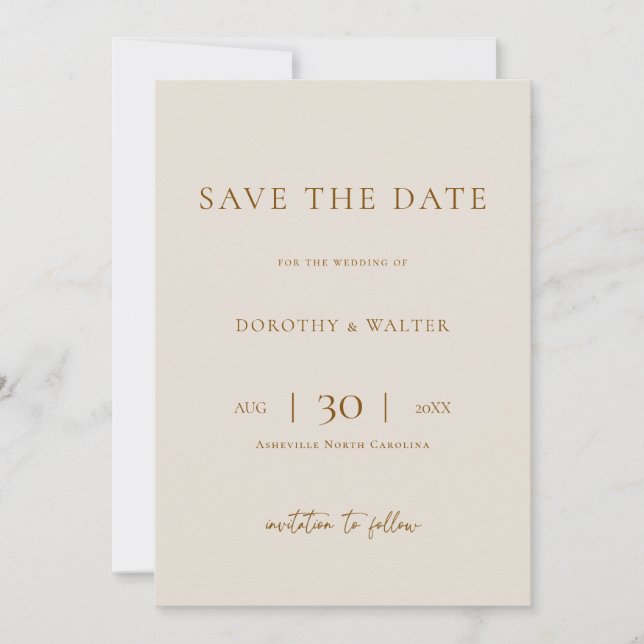 Modern Minimalist Photo Wedding Save the Date (Front)