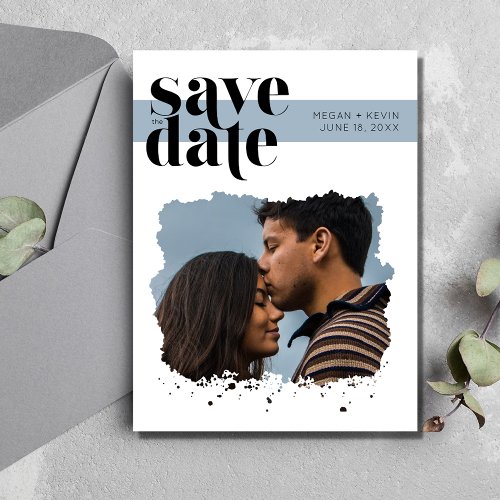 Modern Minimalist Photo Wedding Save the Date Announcement Postcard