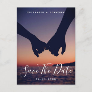 Modern Minimalist Photo Wedding Save The Date Announcement Postcard