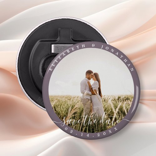 Modern Minimalist Photo Wedding Save The Date Bottle Opener