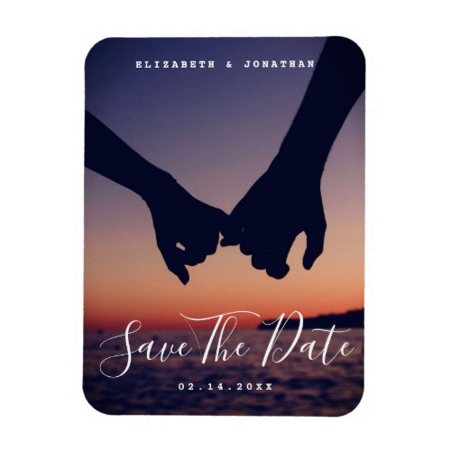 Modern Minimalist Photo Wedding Save The Date Magnet