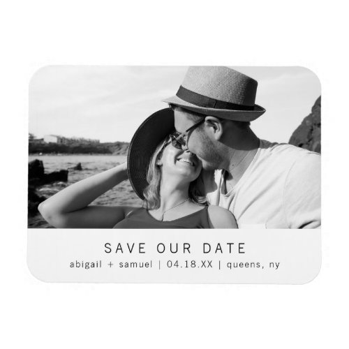 Modern Minimalist Photo Wedding Save the Date Magnet