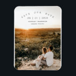 Modern Minimalist Photo Wedding Save The Date Magnet<br><div class="desc">The design is simplistic modern block topography and your awesome photo.  Easily customize important information of choice.  Ideal for any modern wedding theme and perfect for any season.</div>