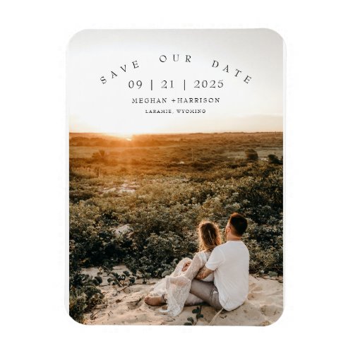 Modern Minimalist Photo Wedding Save The Date Magnet