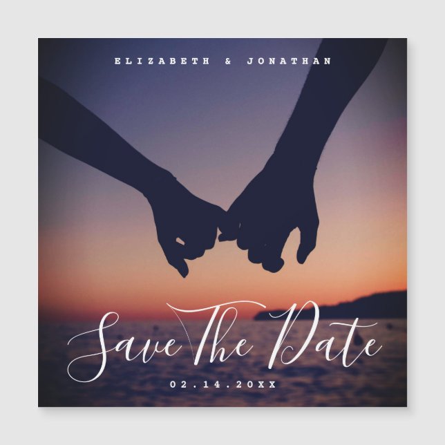 Modern Minimalist Photo Wedding Save The Date Magnetic Invitation (Front)
