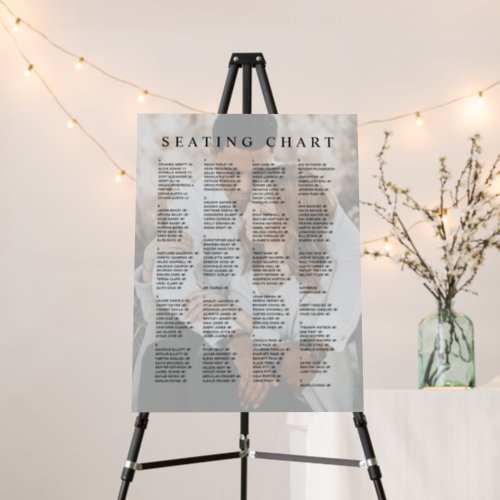 Modern Minimalist Photo Wedding Seating Chart Foam Board