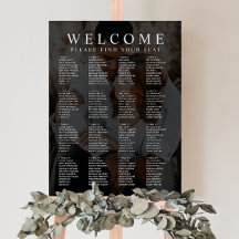 Modern Minimalist Photo Wedding Seating Chart Foam