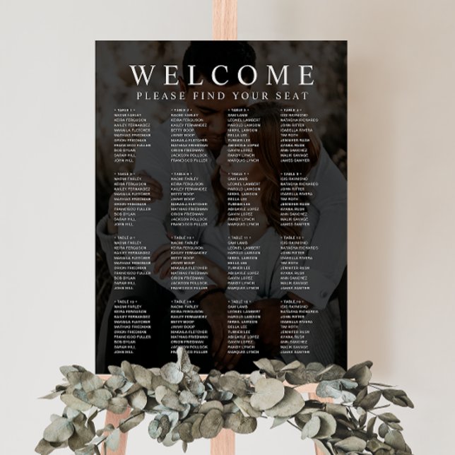 Modern Minimalist Photo Wedding Seating Chart Foam Foam Board (Creator Uploaded)
