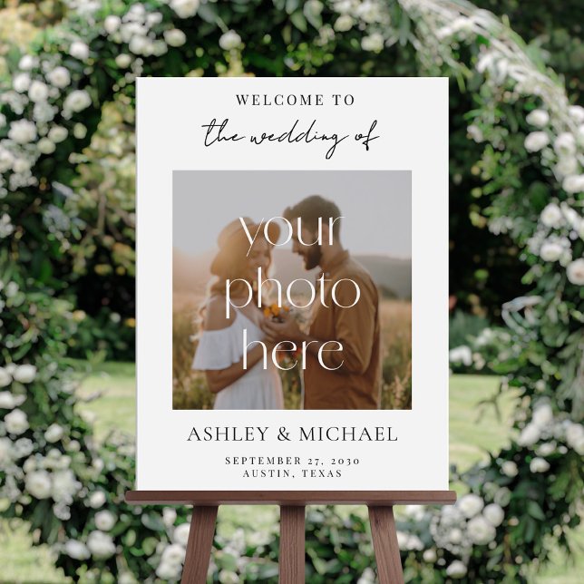 Modern Minimalist Photo Wedding Sign (Creator Uploaded)