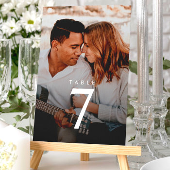 Modern Minimalist Photo Wedding Table Number by amodernwedding at Zazzle
