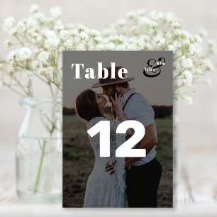 Modern minimalist photo wedding table number