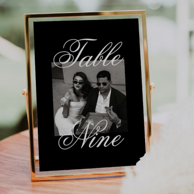 Modern Minimalist Photo Wedding Table Number (Creator Uploaded)