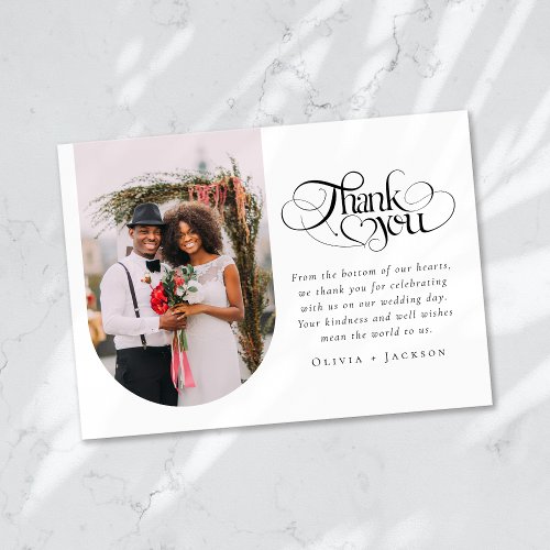Modern Minimalist Photo Wedding Thank You Card