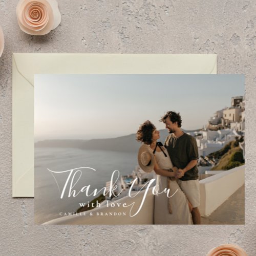 Modern Minimalist Photo Wedding Thank You Invitati Invitation