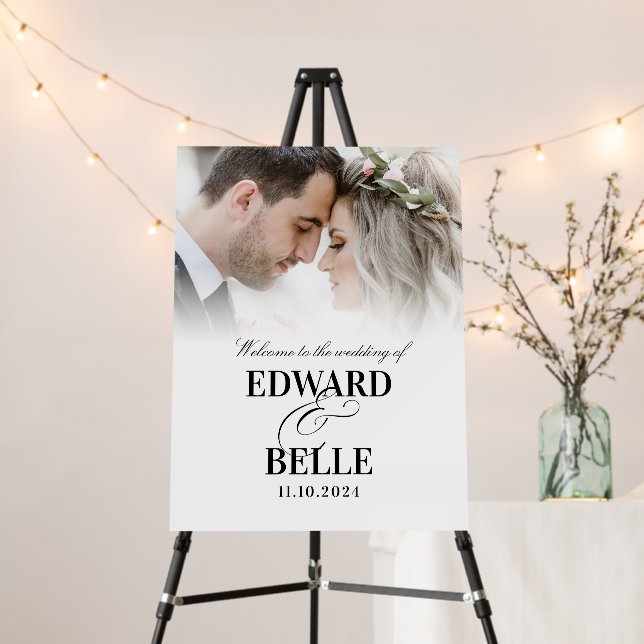Modern minimalist photo welcome wedding  foam board (In Situ (Stand))