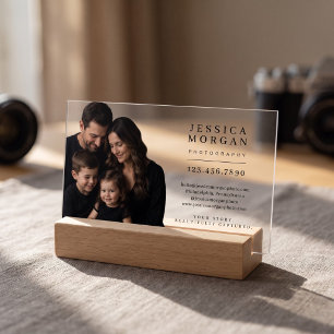 Modern Minimalist Photographer Clear Business Cards