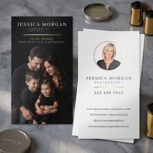 Modern Minimalist Photographer Foil Spot Gloss Business Cards