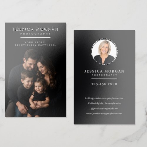 Modern Minimalist Photographer Raised Spot UV Business Card
