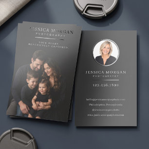 Modern Minimalist Photographer Raised Spot UV Business Card