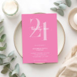 Modern Minimalist Pink 21st Birthday Invitation<br><div class="desc">Modern minimalist 21st birthday invitation featuring simple design with chic typography and elegant script.</div>