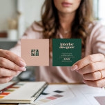 Modern minimalist pink and green professional logo square business card<br><div class="desc">Modern minimalist pink and green professional logo</div>