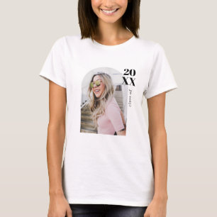 Modern Minimalist Pink Arch Photo Graduation Party T-Shirt