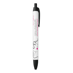 Modern Minimalist Pink Black Hair Beauty Salon Pen