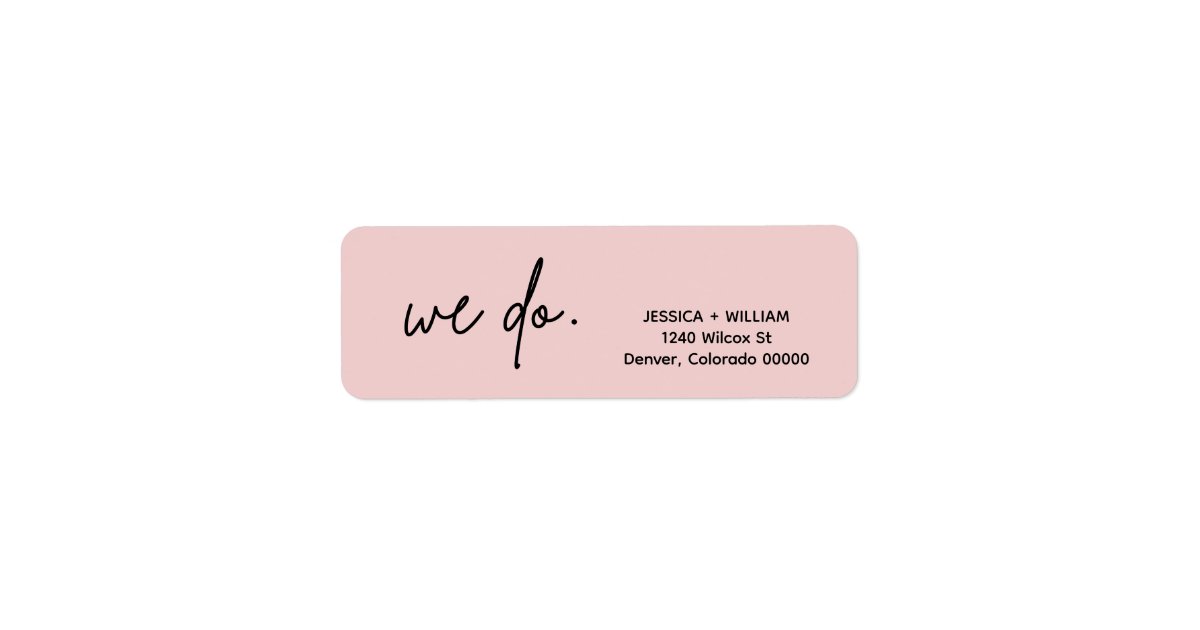 Modern Minimalist Pink Blush Return Address Label | Zazzle
