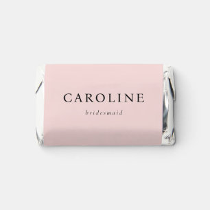 Modern Minimalist Pink Bridesmaid Name Hershey's Miniatures