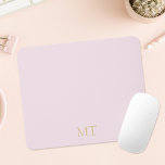 Modern Minimalist Pink Gold Initial Monogram Mouse Pad<br><div class="desc">Create your own personalized mouse pad with custom monogram initial name in pink and gold color.</div>