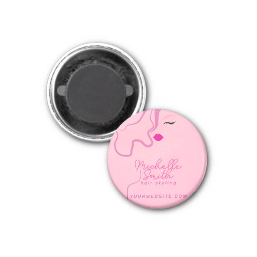 Modern minimalist pink hair styling wavy hairstyle magnet