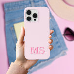 Modern Minimalist Pink Initial Monogram iPhone 16 Case<br><div class="desc">Create your own personalized iPhone Case with custom initial name in modern minimalist typography. Available in a variety of colors and styles.</div>