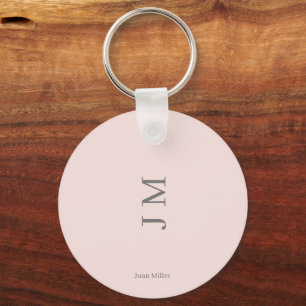 Modern Minimalist Pink Keychain