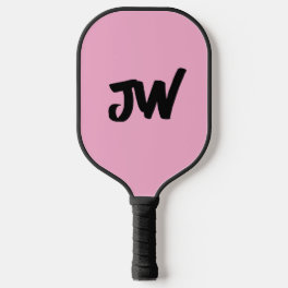 MODERN MINIMALIST PINK MONOGRAM PICKLEBALL PADDLE
